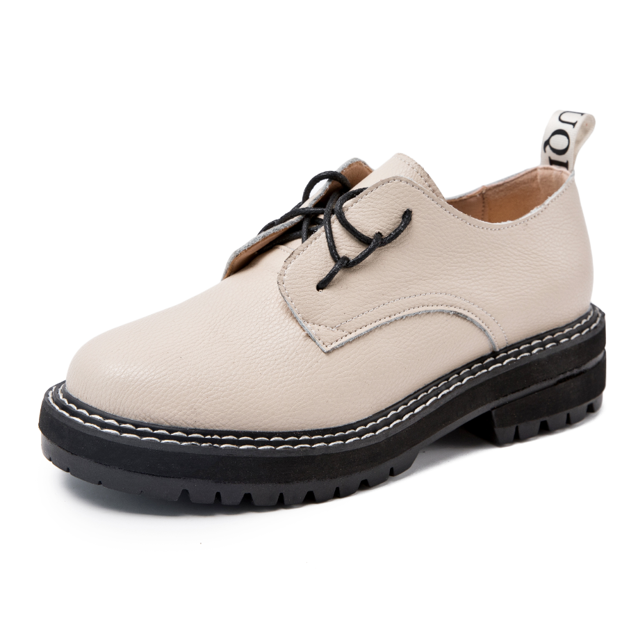 Retro Women Shoes Genuine Leather 2024 New Spring British Style Student Shoes Wild Thick Large Size Ladies Oxford Shoes
