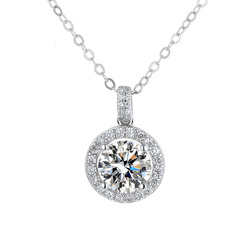 2024 Choucong Top Sell Circle Pendant Simple Fashion Jewelry 925 Sterling Silver Round Cut White 5A Cubic Zircon CZ Diamond Elegant Women Clavicle Nec