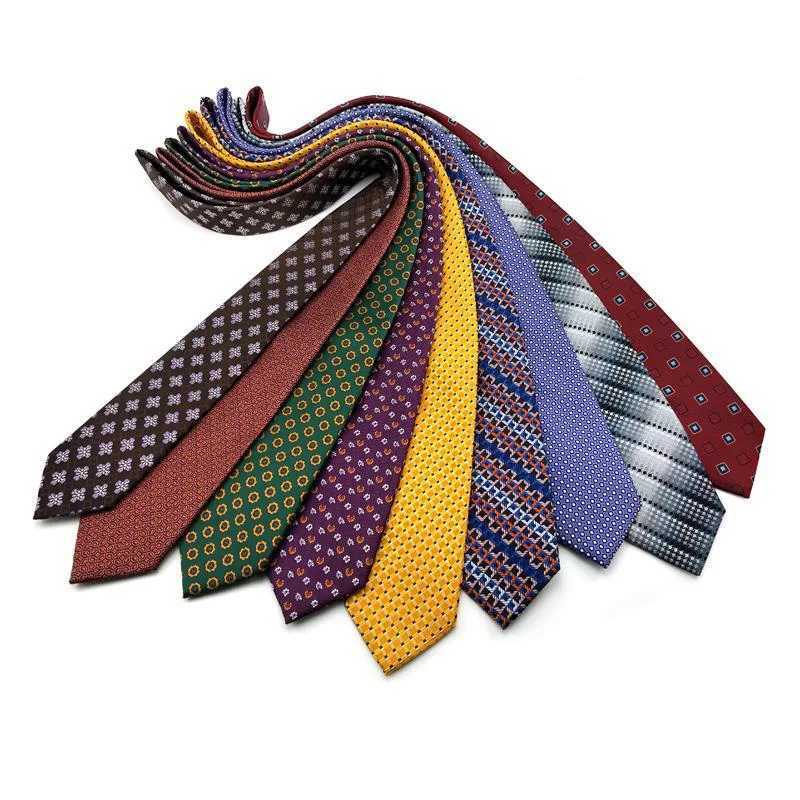 Luxury 8CM Mens Necktie Polka Dot Ties For Man Groom Groomsman Floral Jacquard Woven Ascot Formal Busin Party AccoriesX241109