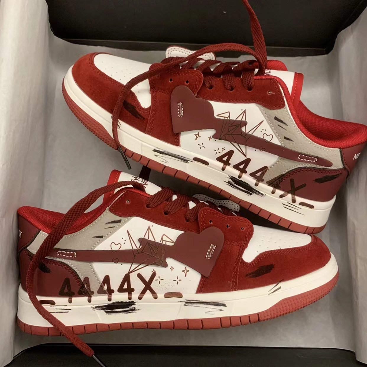 2025 Couple Versatile New Black China-Chic Slate Shoes Small Male Graffiti Casual Sneakers Children