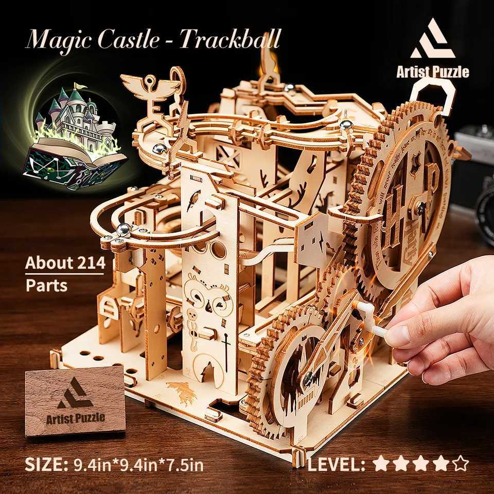 Difficulty Wooden Puzzle 3D Adult DIY Wooden Building Blocks Kit Toys and Wood Marble Run Puzzle Toys Childrens Christmas Gifts W241109