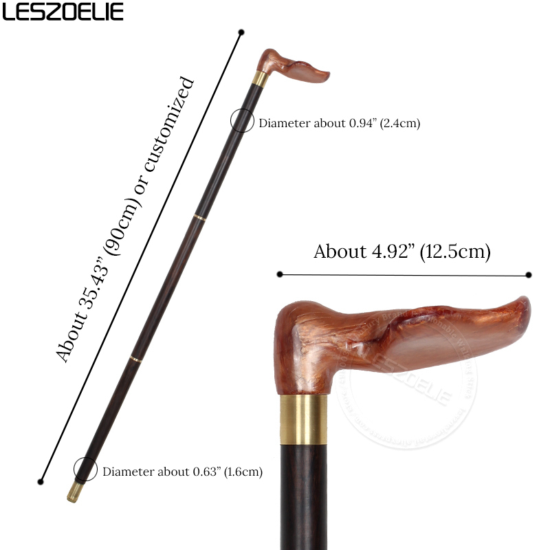 Luxury Left And Right Resin Handle African Rosewood Walking Stick Men Fashionable Canes Women Elegant Vintage Walking Sticks