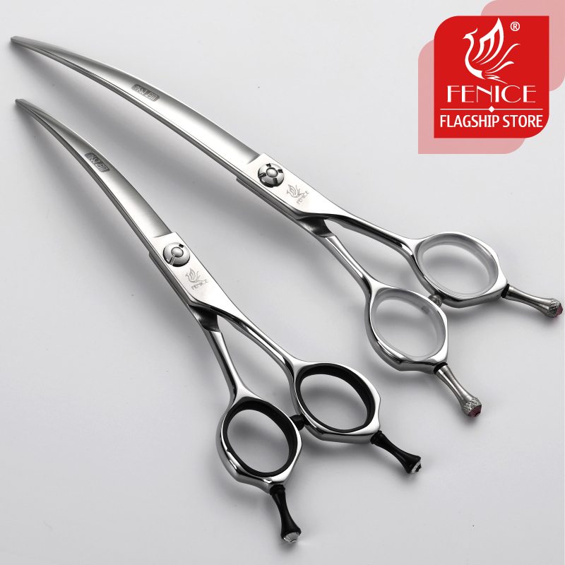 Fenice Professional Pet Scissors Straight&Thinning&Curved Dog Grooming Scissors Bichon Teddy Bomei Dog Grooming Tool Set