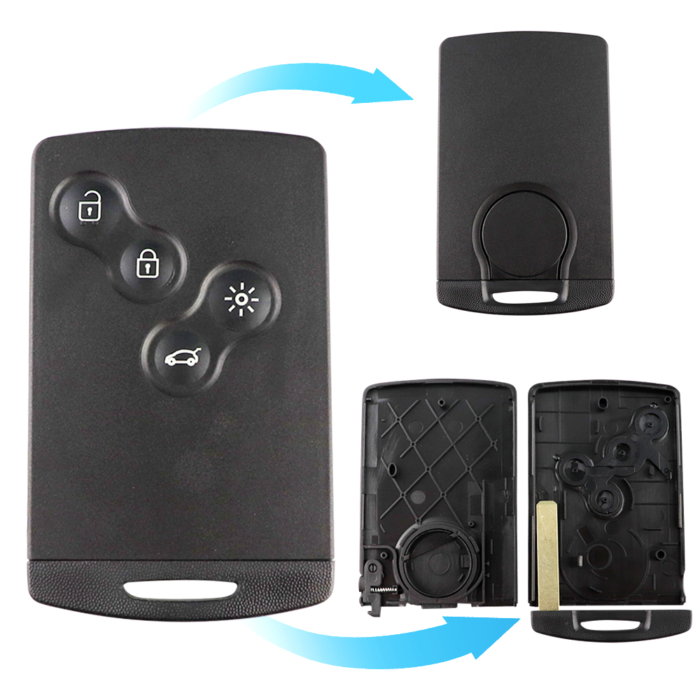 YIQIXIN Remote Smart Card For Renault Megane 2025 Laguna Koleos Fluence Scenic Clio Captur new Car Key Case Shell 4 Buttons With Blade