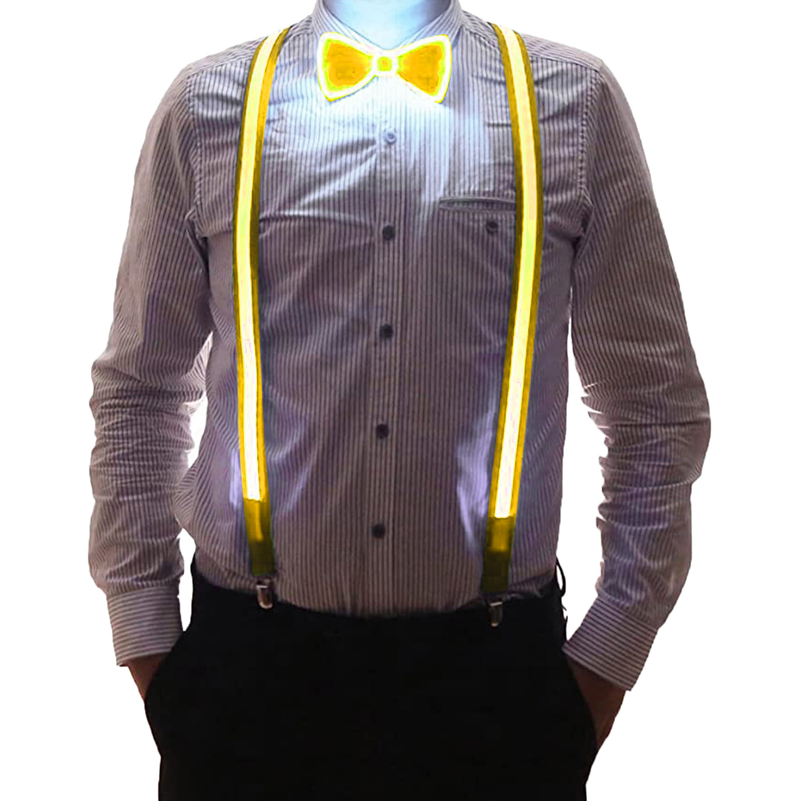 Luminous Mens For Pants Suspenders Led Belt Adjustable Men Suspender Casual Belts Man Shirt Women Blouses Music Festival Party smile