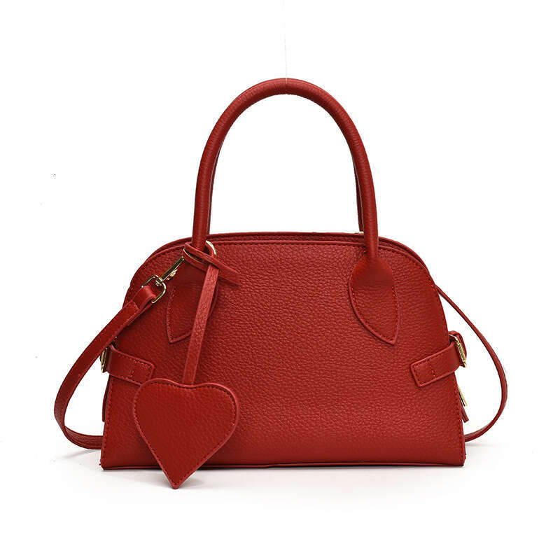 Advanced Lychee Pattern Handheld Half Round for Women 2024 New, Niche Korean Edition Trendy Single Shoulder Crossbody Bag