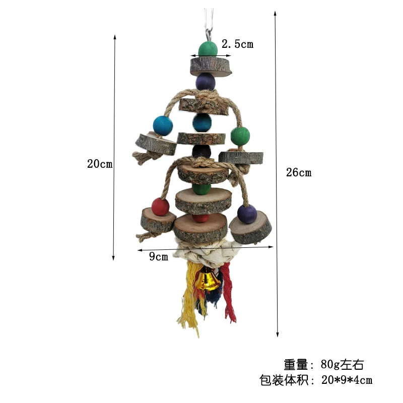 2025 new for Large Birds Cardboard Big African Grey Parrot Toys Natural Wooden Bird Cage Chewing Toy with ZM918