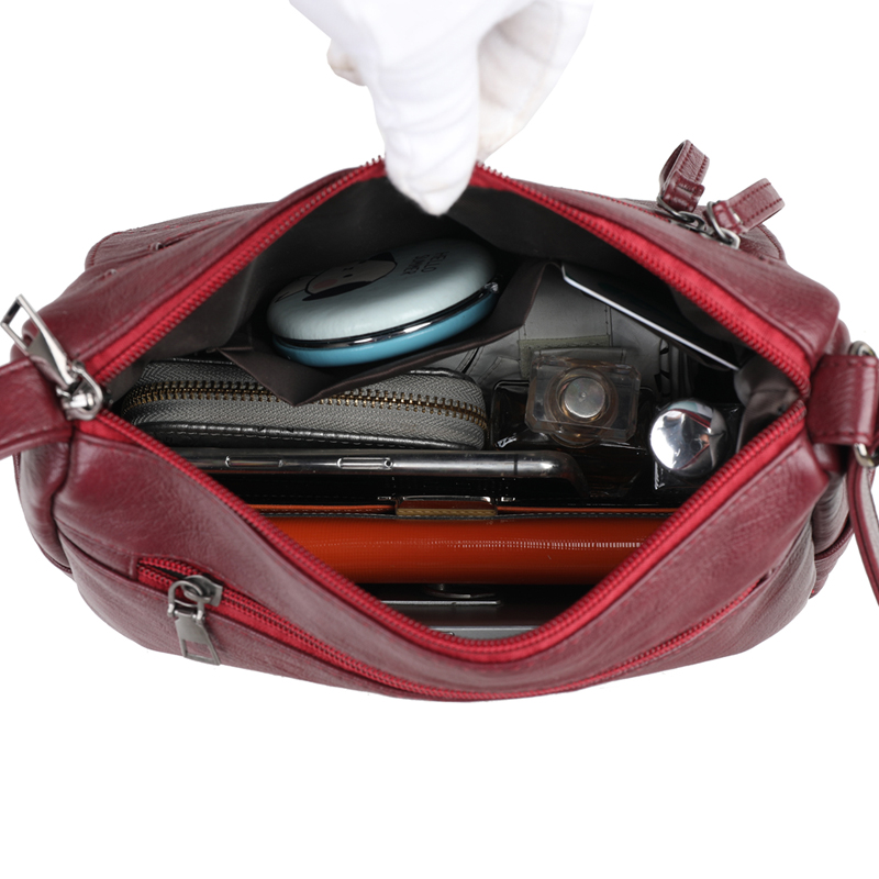 2023 Women's Soft Leather Shoulder Bags Multi-Layer Pockets Messenger Crossbody Bag Luxury Designer Female Handbags and Purses