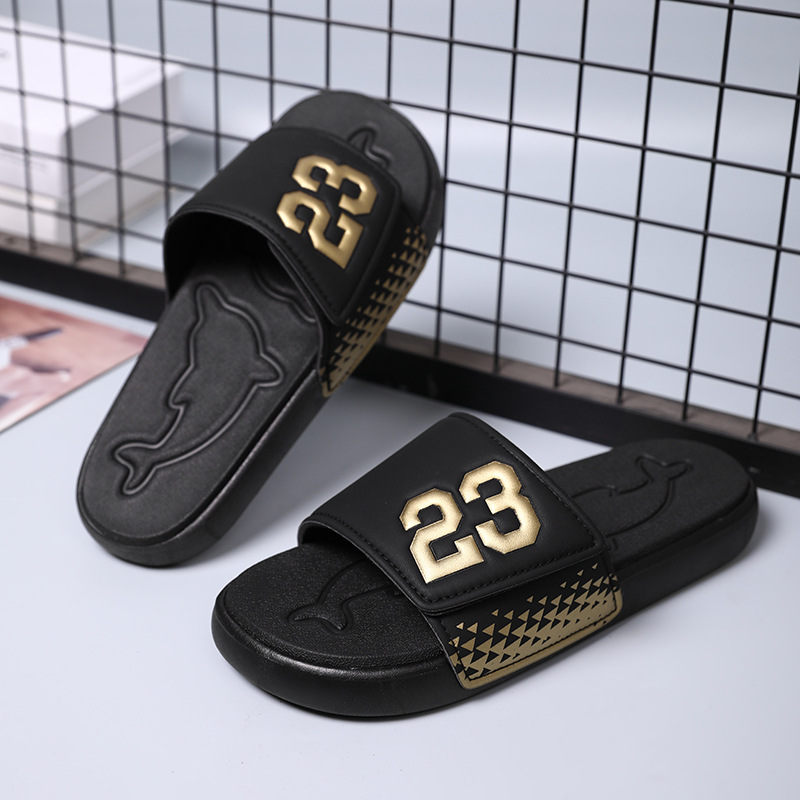 Men's outdoor slippers for outdoor wear, one line slippers, summer sandals, anti slip, European and American trendy men's slippers