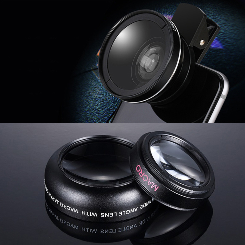 2 in 1 Lens Universal Clip Phone Lens Professional 37mm Mobile Phone Lens HD Lens Professional 0.45X 49UV