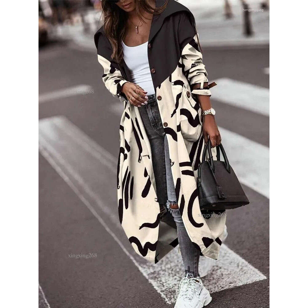 Women's Trench Coats All-match Coat Women Korean Fashion 2023 Fall Single Breasted Pocket Design Belted Hem CasualElegant Oversize Jacket