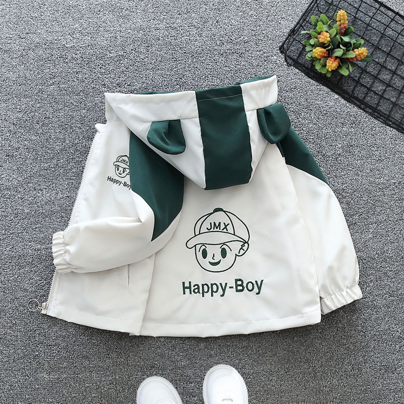 Designer Children's coat 2025 new children's clothing spring and autumn green top girls' casual windbreaker free shipping