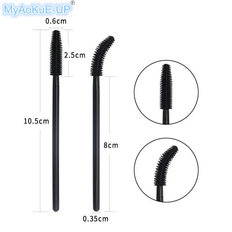 b d pcs lot Brushes Silicone Eyelashes Mix Colors Disposable Mascara Wands Lashes Makeup For Eyelash Extension