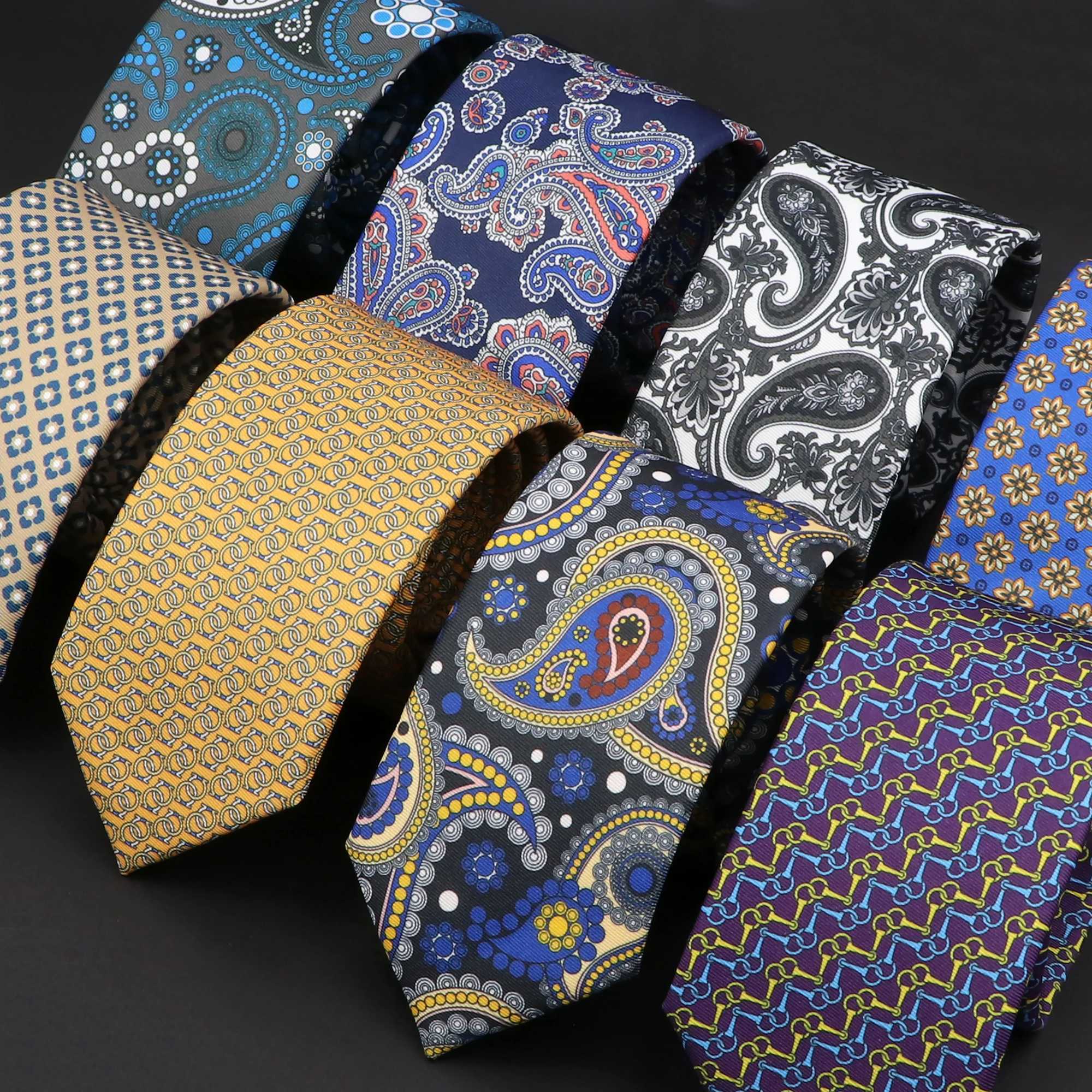 Jacquard Floral Paisley Men Tie 6cm Slim Skinney New Style Neckties Wedding Formal Cravat Gentleman Wedding Party Gift For ManX241109