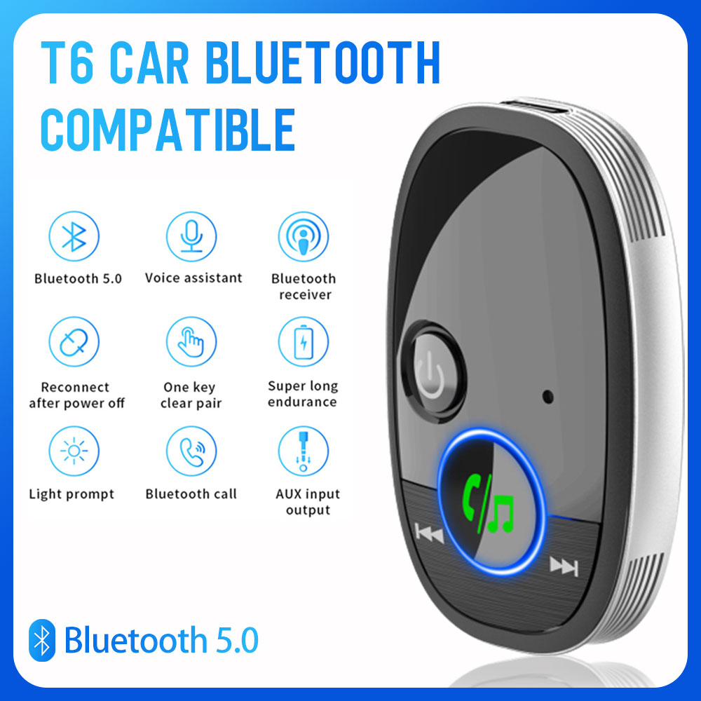 T6 Car FM Transmitters Bluetooth 5.0 Compatible Hands-free Car DPS Bluetooth new Audio Receiver 2025 Car Bluetooth Adapter Car Supplies