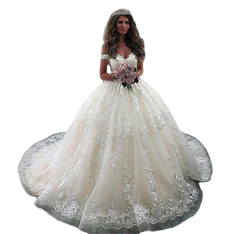 Sexy Wedding Dress White off shoulder sexy Long Mesh Lace A e Pleated sweep train Dresses Vintage Style Cheap new Modest Women Bridal Ball Gowns wed g