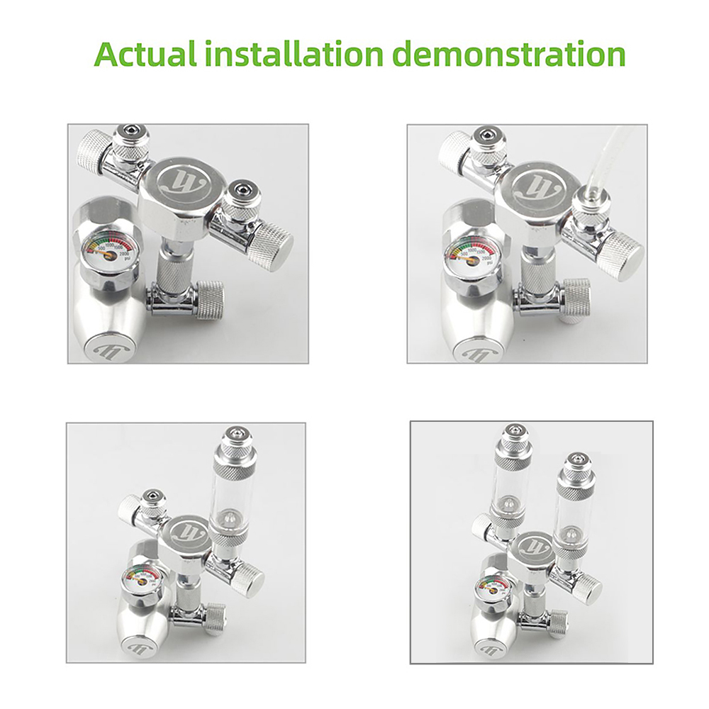 Aquarium Tank CO2 Splitter Regulator Distributor Needle Fine Adjusting Valve for CO2 Regulator with 2 Way Outlets
