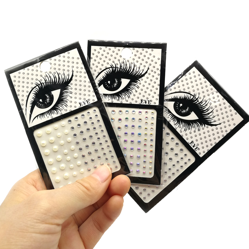 Colors Rhinestone Eyes Face Sticker Glitter Eyeshadow Eyeliner Jewelry Makeup Dia Crystal Temporary Tattoo Stickers hadow s