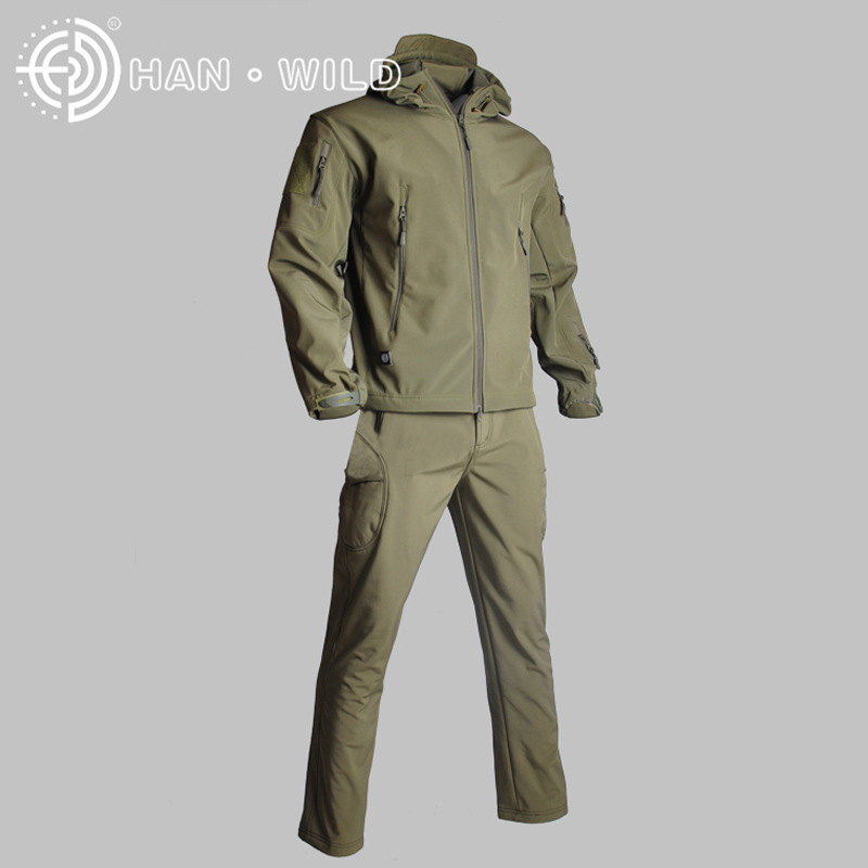 Army Military Hunting Suits Outdoor Waterproof Windproof Jacket Or Pants Climbing Hiking Clothes Sharkskin Men Tactical Sets