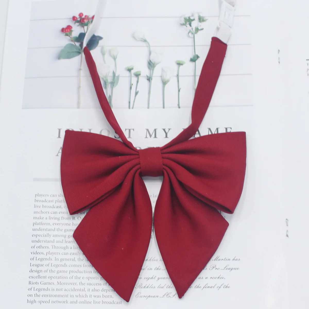 Students Red Solid Bowtie Cotton Bow Tie for Women Uniform Collar Butterfly Cravats Girls Bowties JK Shirt Dr Neck Wear TiesX241109