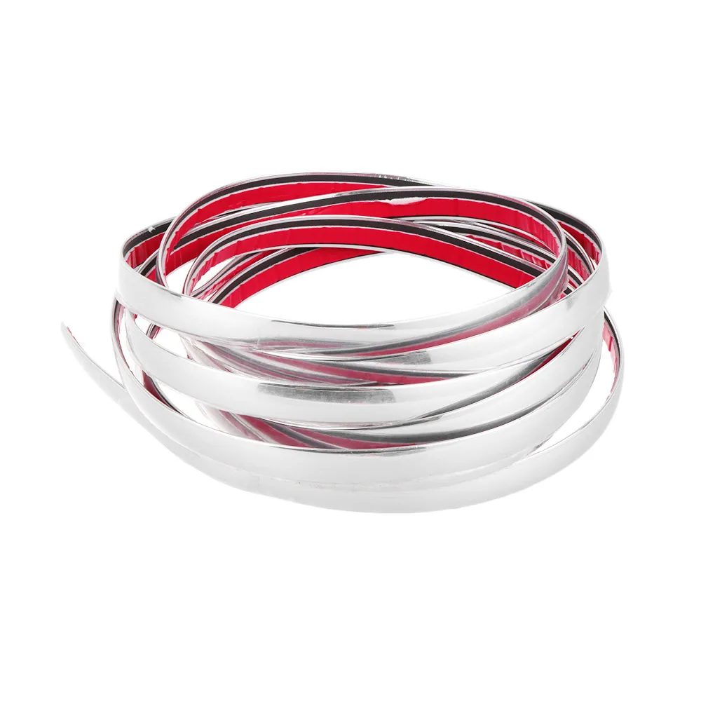 6/8/10/12/15/20mm Car Chrome Styling Decal Moulding Trim Strip Tape Auto DIY Body Bumper Protect Sticker