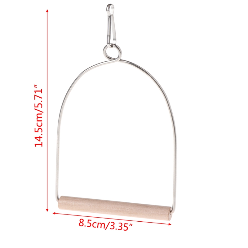 Parrot Hammock Bird Swing Perch Wooden Stand with Metal Hook Small Birds Chew Toy Easy to Hang for Finch Canary
