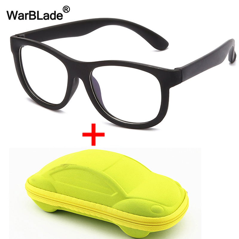 WarBlade Anti blue Light Kids Glasses Silicone Flexible Children Optical Frame Eyewear Boy Girls Computer Transparent Eyeglasses