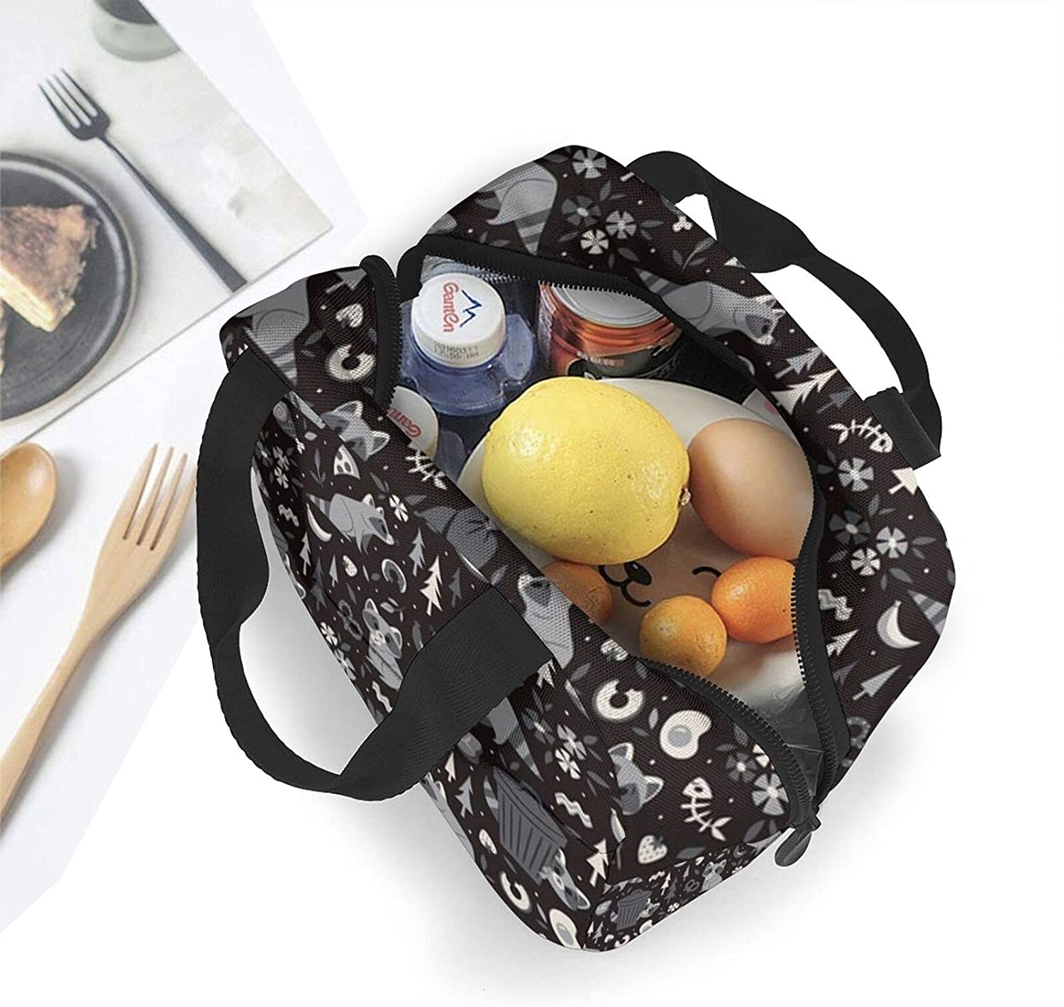 Raccoons Lunch Bag Tote Bag Lunch Bag for WomenMen Lunch Box Insulated Lunch Container, One Size