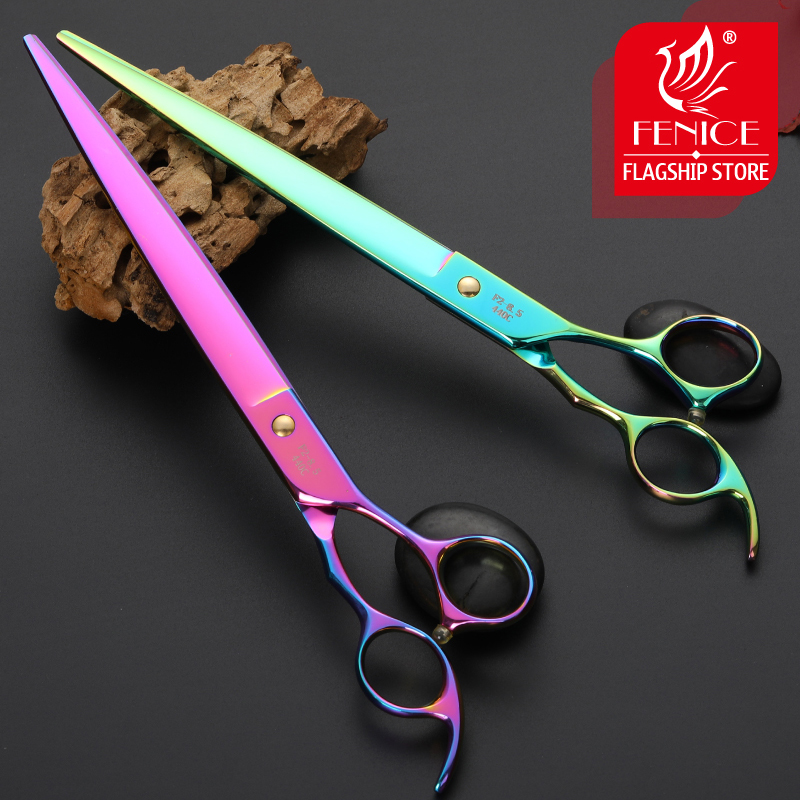 Fenice 8.5 inch professional pet scissors for dog grooming cat trimming scissors straight grooming shears makas tesoura pet