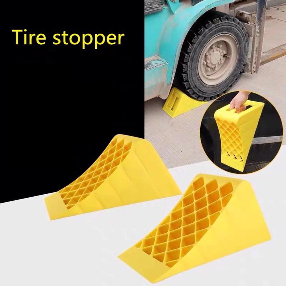 Portable Wheel Chock Heavy Duty Vehicle Car Truck Wheel Tire Chock Stop Block Anti-slip Honeycomb Base Tire Support Pad Yellow