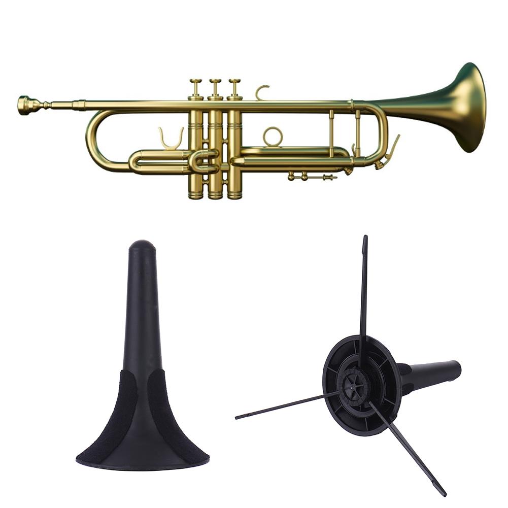 Portable Foldable Trumpet Tripod Holder Stand Metal Brass Leg Instrument Accessories Musical Instrument Accessory Black Plastic