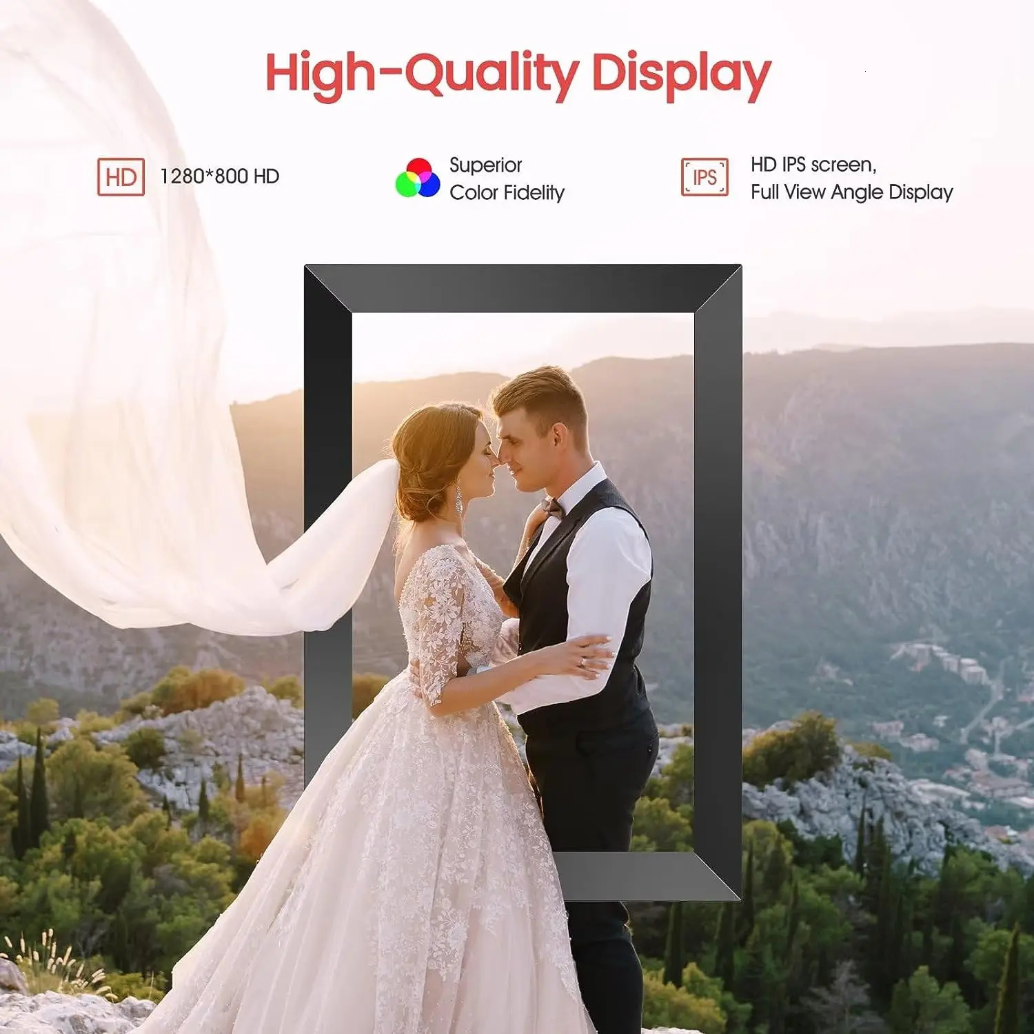 FRAMEO 101 Inch Smart WiFi Digital Po Frame 1280x800 IPS LCD Touch Screen Built in 32GB Memory Good Gift 240401