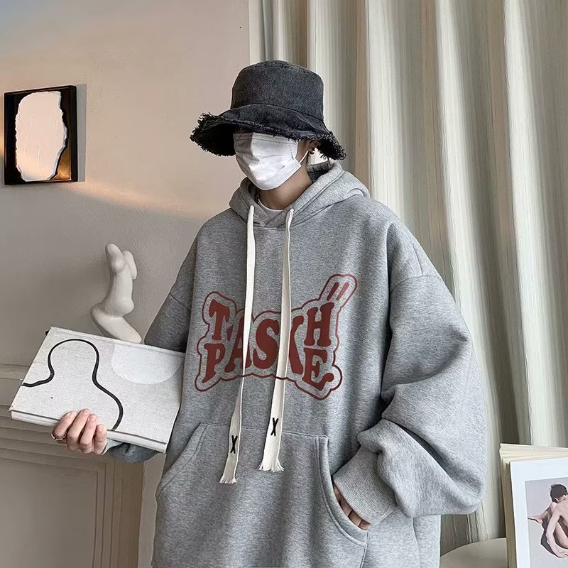 Designer American hoodie hooded autumn and winter new style men's loose oversized clothes teenage boys long sleeved jacket trendy