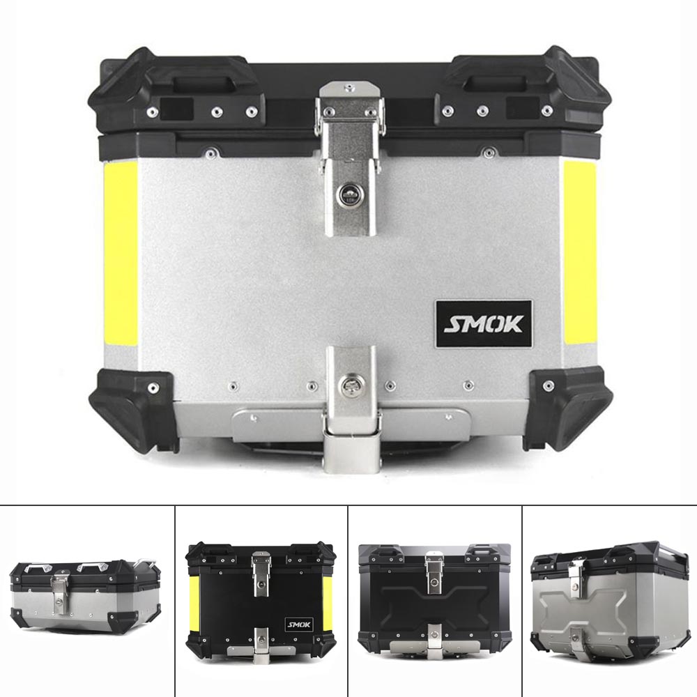 32L 45L Motorcycle Tail Luggage Storage Top Tool Box Helmet Case Trunk Key Lock Toolbox Removable Waterproof Universal Accessory