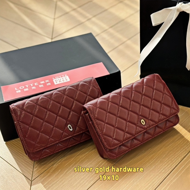 Woc Bag Luxury Bags Designer Shoulder Bag Chain Bag 19cm Chain Purses Crossbody Bag Envelope Bag Genuine Leather Silver Gold Metal High Quality 9A