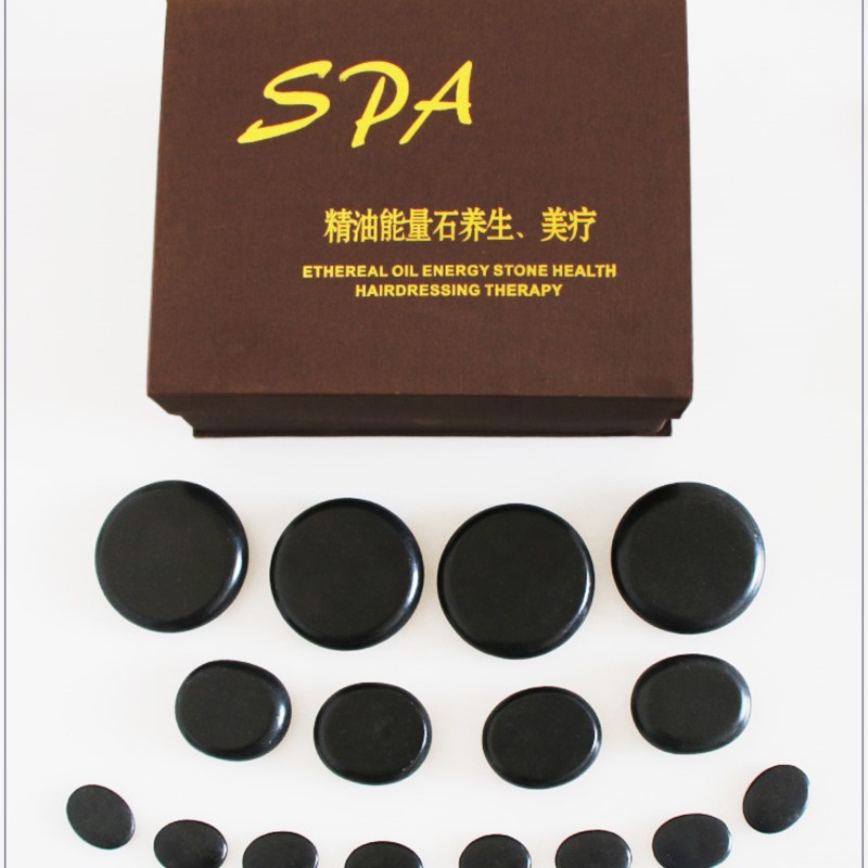lava Energy massage Natural pcs set stone hot spa rock basalt with heater bag Body massager r