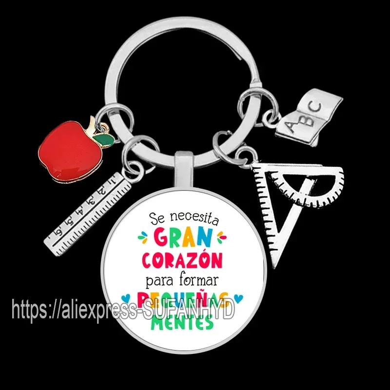 dd Spanish Teacher It In Keychain Takes Big Heart To Shape Keychains for Professor Teachers Day Gift s