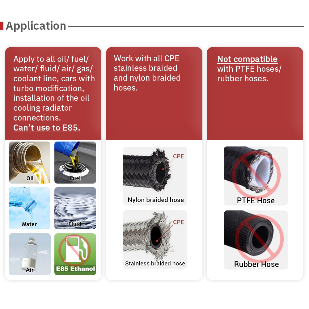 2PCS AN4 AN6 AN8 AN10 Straight 45 90 180 Degree Fuel Swivel Fitting Oil Hose End Adaptor Kit