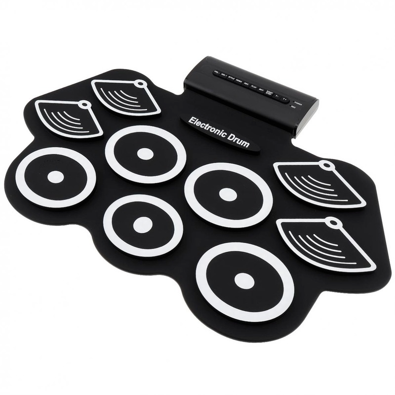 Electronic Drums 9 Pads Electronic Drum Roll upThicken Silicone Drum Electric Drum 2025 Kit with new Drumsticks and Sustain Pedal