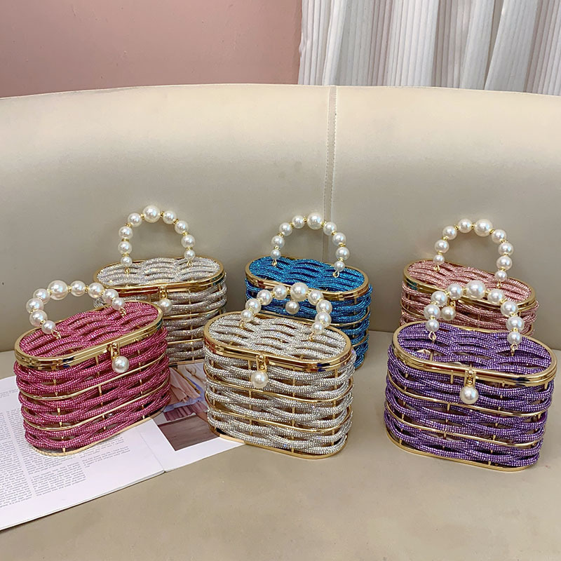 Womens Vintage Beaded Rhinestone Embroidery Clutch Sequin Crossbody Bag Evening Handbag for Bridal Wedding Party Prom designer bag fashion bucket bag