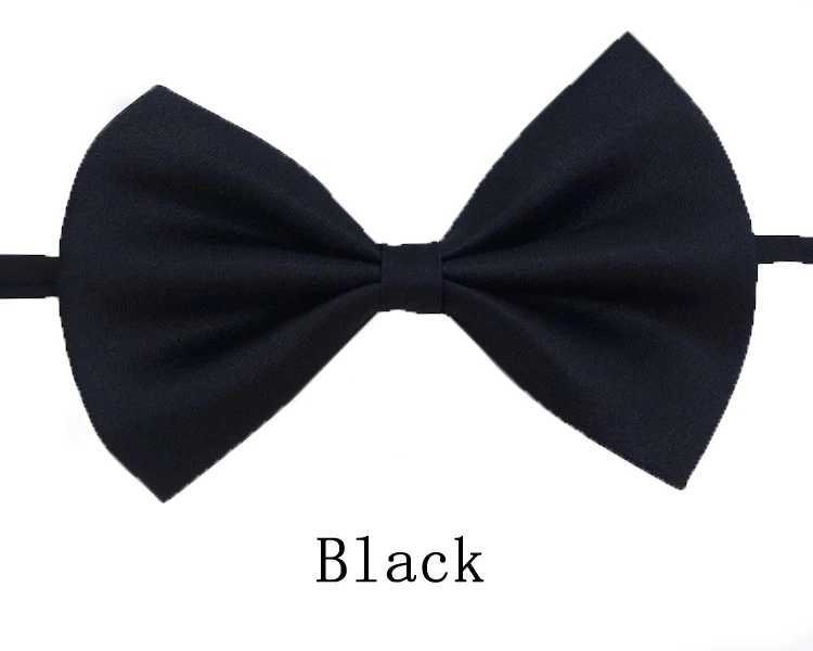 Black Neck Tiebow for Boys Girls Toddler Adjustable Solid Bow Tie Party Wedding Childrens Accories Not Afraid of CreasesX241109