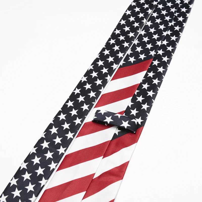 Fashion Classic Artificial Silk Star Striped American Flag Mens Necktie for Man Wedding Performance Tie for Busin Party TiesX241111