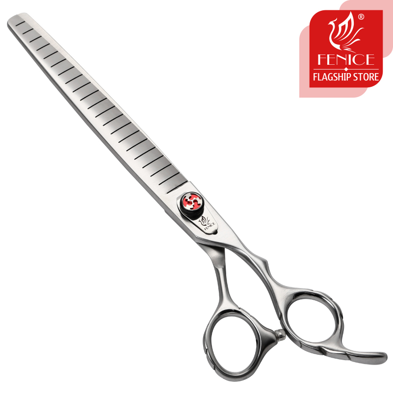 Fenice Professional JP440C 7/7.5 inch Pet Fluffy Thinning Grooming Scissors Straight Dog Scissors Thinner Shears Rate 80%