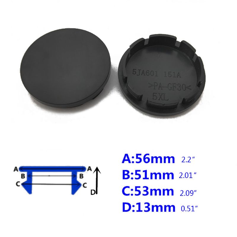 4 Pcs/Set Black/Sier 56mm ABS Caps Universal Car Wheel Center Cap for Rim