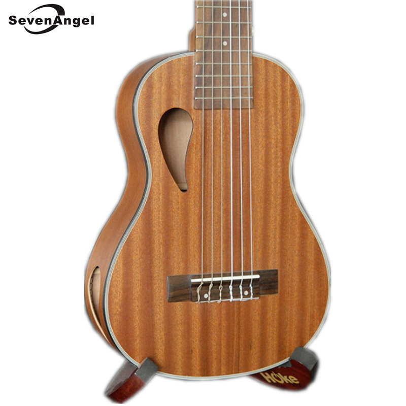 SevenAngel Ukulele 28 Inch 6 Strings Hawaiian Guitar Ukelele Sapele Uku music instrument Electric Ukulele with Pickup EQ