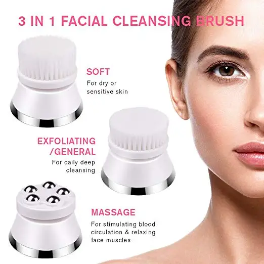 e d Facial cleansing in Brush Set for Skin Cleaning and Exfoliating with Different Cleansing Head Face Washing Product cleansg Sk Cleang