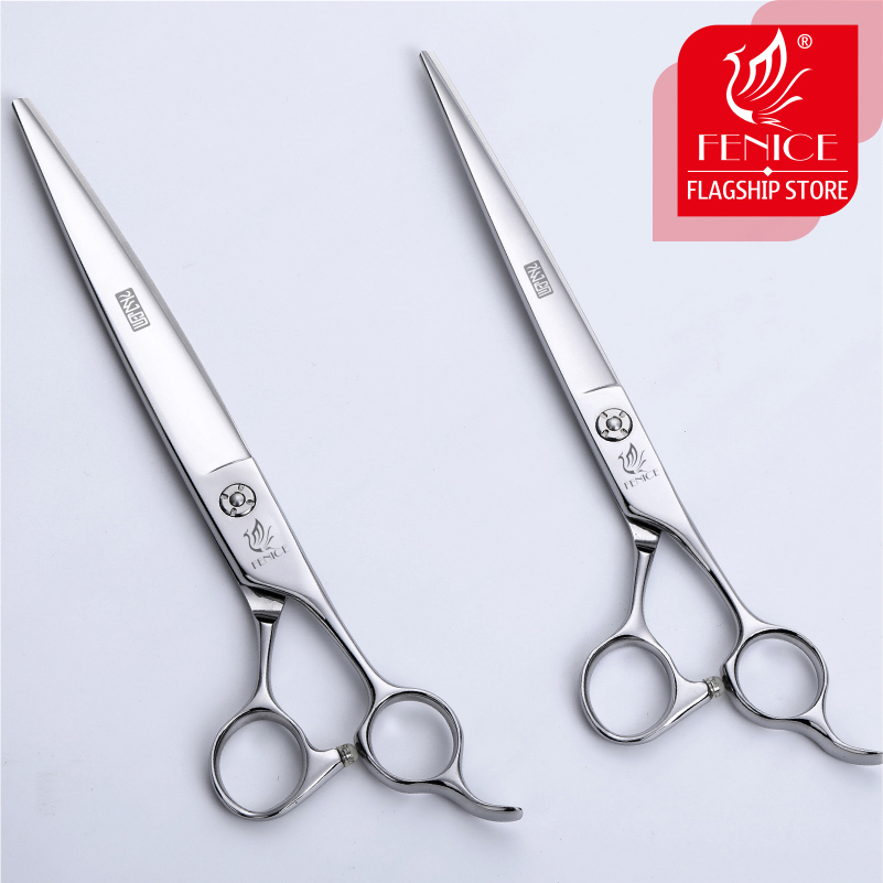 Fenice 7/ 7.5 inch pet grooming scissors dog straight cutting shears for dogs & cats animal