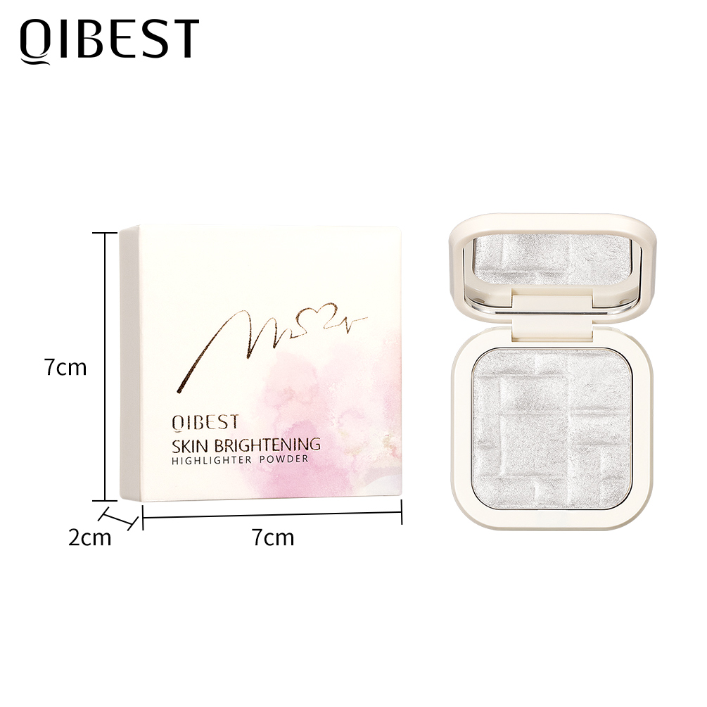 QIBEST 4 2025 Colors Highlighter Powder Palette Makeup Glow Face Contour Shimmer Illuminator new Facial Bronzers Highlight Cosmetics 13g