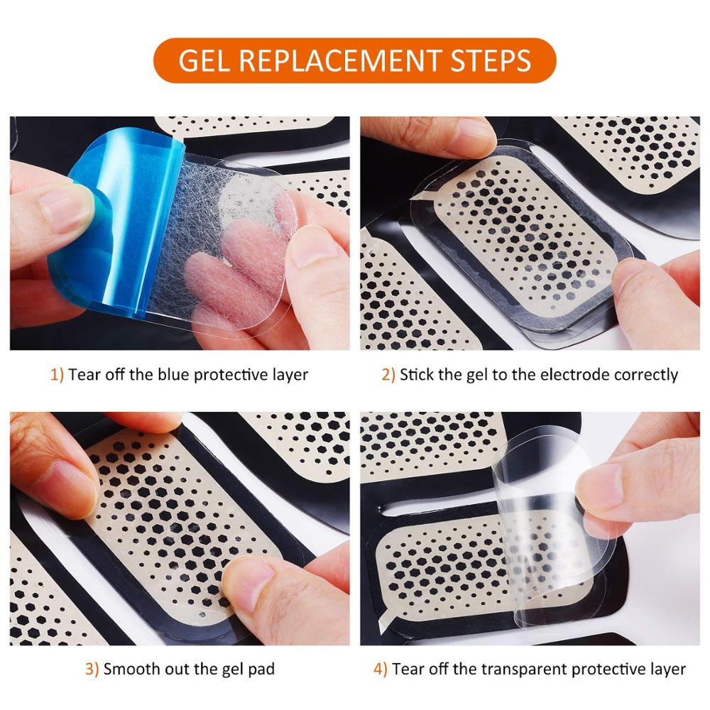 50Pcs/set Gel Sheets Replacement Massager Gel Patch for EMS Abdominal ABS Trainer Weight Loss Hip Muscle Stimulator Accessories