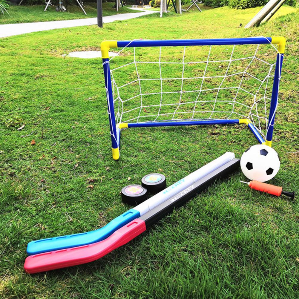 1 Set Easy to Operate Hockey Games Toy Plastic Football Goal Kit Detachable Fun Land Soccer Hockey Set Games Toy
